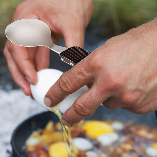 Steel Camping Spoon, Fork, Knife and Can/Bottle Opener